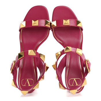 VALENTINO GARAVANI Calfskin Roman Stud 60mm Sandals 40 Blossom