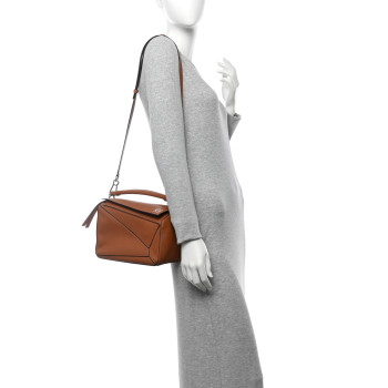 LOEWE Calfskin Small Puzzle Bag Tan