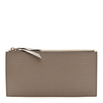 Epi Felicie Chain Wallet Zippered Insert Galet