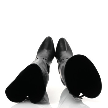 SAINT LAURENT Lambskin Koller 110 Tall Boots 36.5 Black