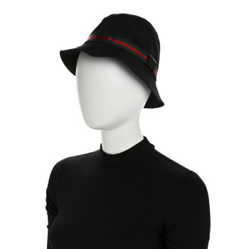 GUCCI Monogram Web Bucket Hat M Black