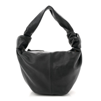 BOTTEGA VENETA Calfskin Teen Double Knot Hobo Black
