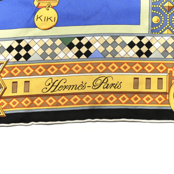 HERMES Silk Colliers de Chiens Scarf 90