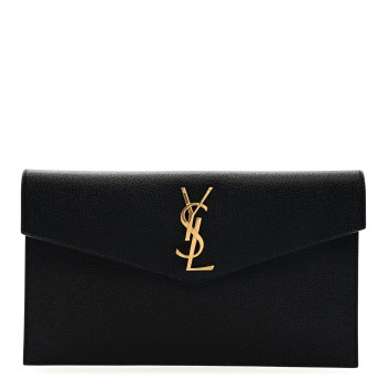 SAINT LAURENT Grain De Poudre Uptown Pouch Black