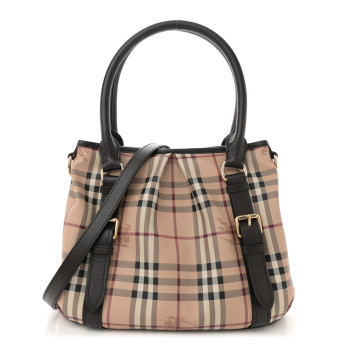 BURBERRY Haymarket Check Small Northfield Tote Chocolate