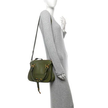 CHLOE Calfskin Small Marcie Satchel Light Cactus