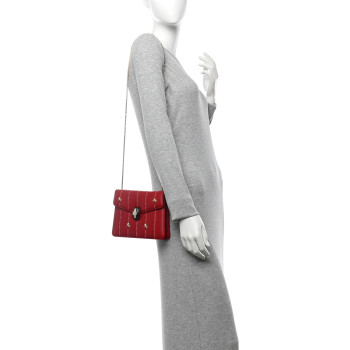BULGARI Calfskin Star Studded Serpenti Forever Crossbody Bag Red