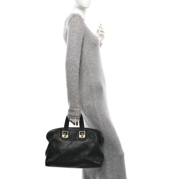 FENDI Vitello Dolce Marmol Large Chameleon Tote Black