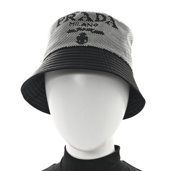 PRADA Crystal Tessuto Bucket Hat M Black Acciaio
