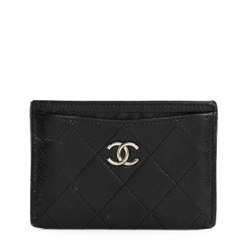 CHANEL Caviar Quilted Card Holder Black