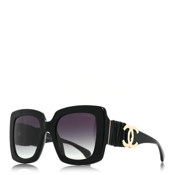 CHANEL Acetate Calfskin Square Sunglasses 5474-Q-A Black