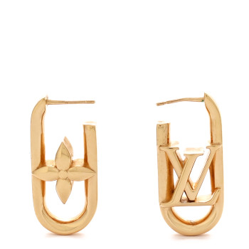 LOUIS VUITTON Metal My LV Chain Earrings Gold