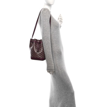 GOYARD Goyardine Petit Flot Bucket Bag PM Burgundy