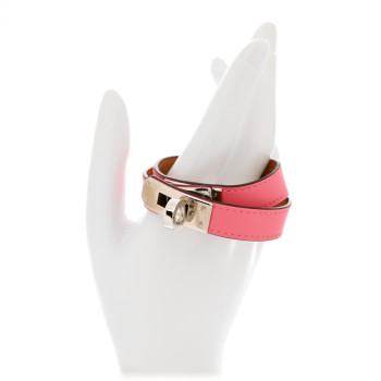 HERMES Swift Kelly Double Tour Bracelet T2  Rose Azalee