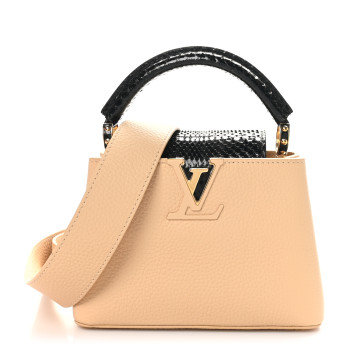LOUIS VUITTON Taurillon Snakeskin Mini Capucines Beige Black