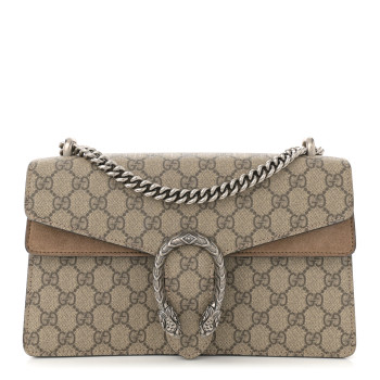 GUCCI GG Supreme Monogram Small Dionysus Shoulder Bag Taupe
