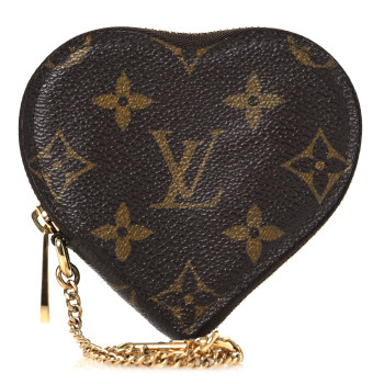 LOUIS VUITTON Monogram Leopard Coeur Heart Coin Purse Blanc Corail