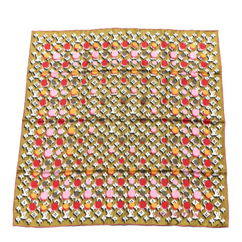 LOUIS VUITTON Silk Monogram Ikat Summer Square Scarf Moutard