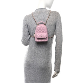 CHANEL Caviar Quilted CC Mini Classic Backpack Lilac