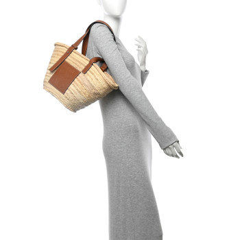 LOEWE Raffia Basket Tote Bag Natural Tan