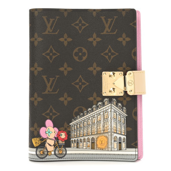 LOUIS VUITTON Monogram 2022 Christmas Animation Paris Notebook Cover Pink