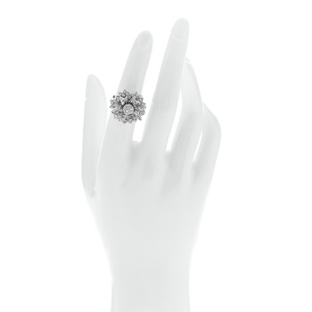 PARKER & WEST BY FASHIONPHILE 18K White Gold Diamond 1.10ctw Flower Ring 50 5.25