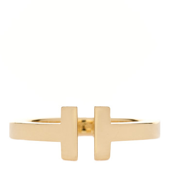 TIFFANY 18K Yellow Gold T Square Ring 56 7.5