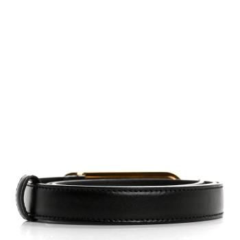 GUCCI Calfskin Crystal Logo Thin Belt 80 32 Black