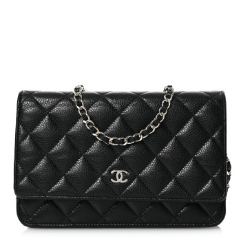 CHANEL Caviar Quilted Wallet on Chain WOC Black