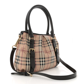 BURBERRY Haymarket Check Small Northfield Tote Chocolate