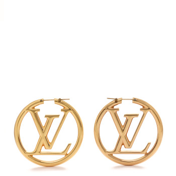 LOUIS VUITTON Metal Louise Hoop Earrings Gold