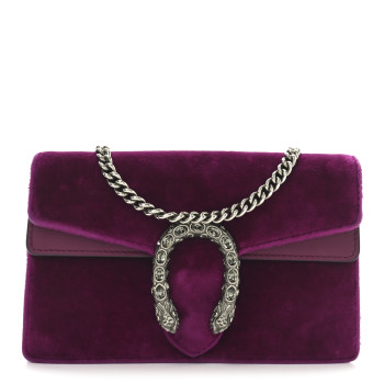 GUCCI Velvet Super Mini Dionysus Shoulder Bag Fuchsia Violet Cyclamen