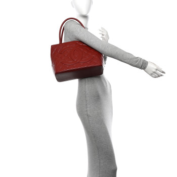 CHANEL Caviar Quilted Medallion Tote Red