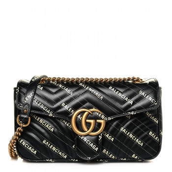 BALENCIAGA×GUCCI マフラー 黒 Gucci x Balenciaga The Hacker Project Small GG Marmont Bag