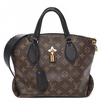 LOUIS VUITTON Monogram Flower Zipped Tote PM Black