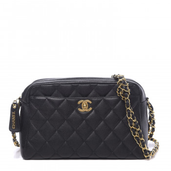CHANEL Caviar Quilted Camera Case Black