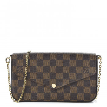 LOUIS VUITTON Damier Ebene Pochette Felicie Chain Wallet