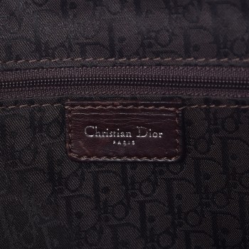 CHRISTIAN DIOR Calfskin Hardcore Pierced Shoulder Bag Brown
