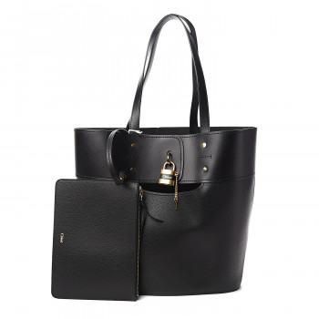 CHLOE Smooth Grained Calfskin Medium Aby Tote Black
