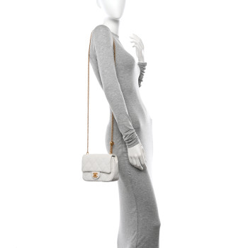 CHANEL Caviar Quilted Mini Sweetheart Flap White