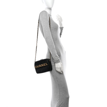 CHANEL Calfskin Quilted Enchained Camera Case Bag Black