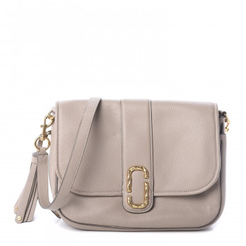 MARC JACOBS Calfskin Interlock Courier Messenger Taupe