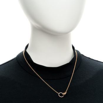 CARTIER 18K Pink Gold Interlocking LOVE Necklace