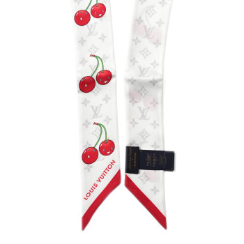 LOUIS VUITTON LV X TM Silk Monogram Cerises Bandeau White