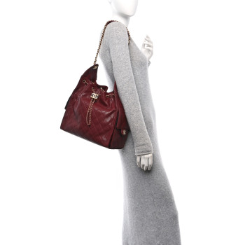 CHANEL Caviar Quilted Medium Chanel 25 Handbag Burgundy