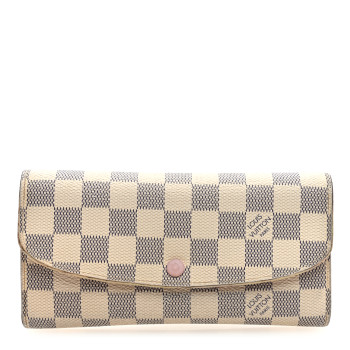 LOUIS VUITTON Damier Azur Emilie Wallet Rose Ballerine