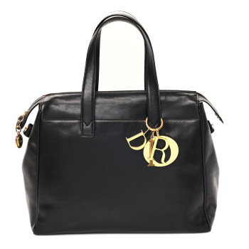 CHRISTIAN DIOR Lambskin Shoulder Bag Black