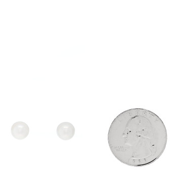 MIKIMOTO 18K White Gold Akoya Cultured Pearl 7.5mm Earrings