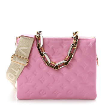 LOUIS VUITTON Lambskin Embossed Monogram Coussin PM Rose Bonbon