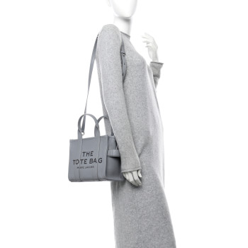 MARC JACOBS Grained Calfskin Small The Tote Bag Wolf Grey
